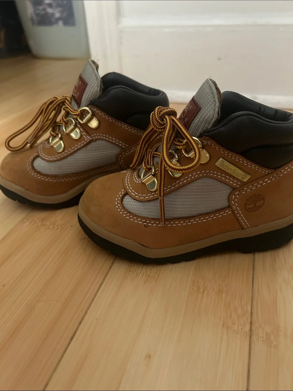 Timberland Kids Brown and Gray Lace-Up Hiking Boots